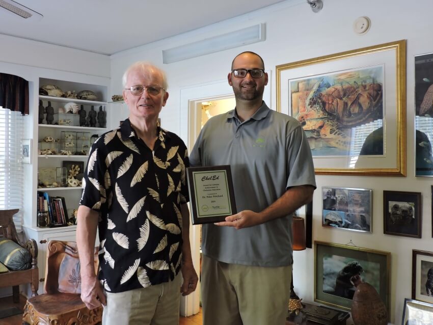 Anthony presents the 2015 ChelEd Award to Dr. Peter Pritchard